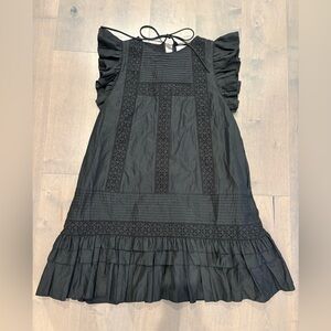 Joslin Studio Australia Molly Silk Cotton Mini Dress Black Sz 2 XS